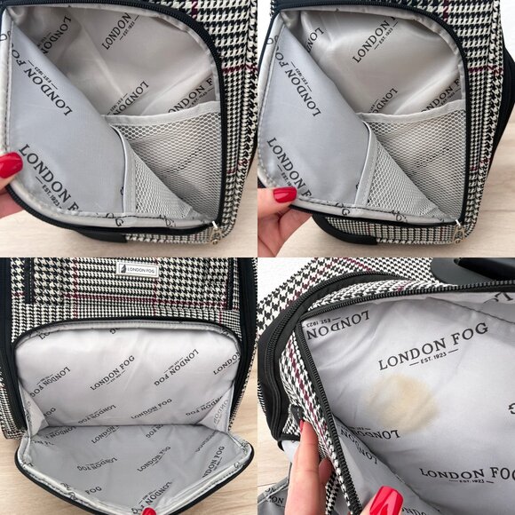 London Fog Under the Seat Carryon Sheffield Roller Bag 15IN Houndstooth #1470 - Picture 13 of 16